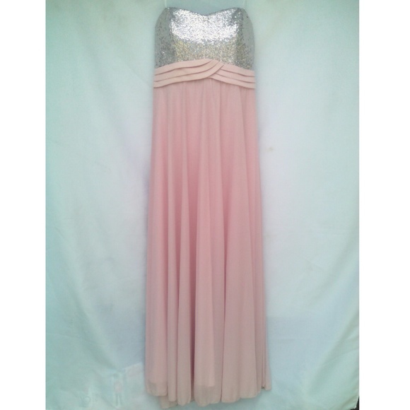 My Michelle Dresses & Skirts - Formal Strapless Pink Sequin Full length Chiffon Gown Dress My Michelle Flowy